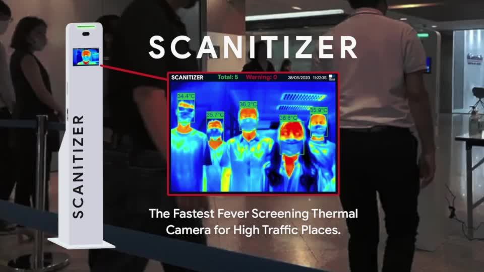 Scanitizer being used in a public space